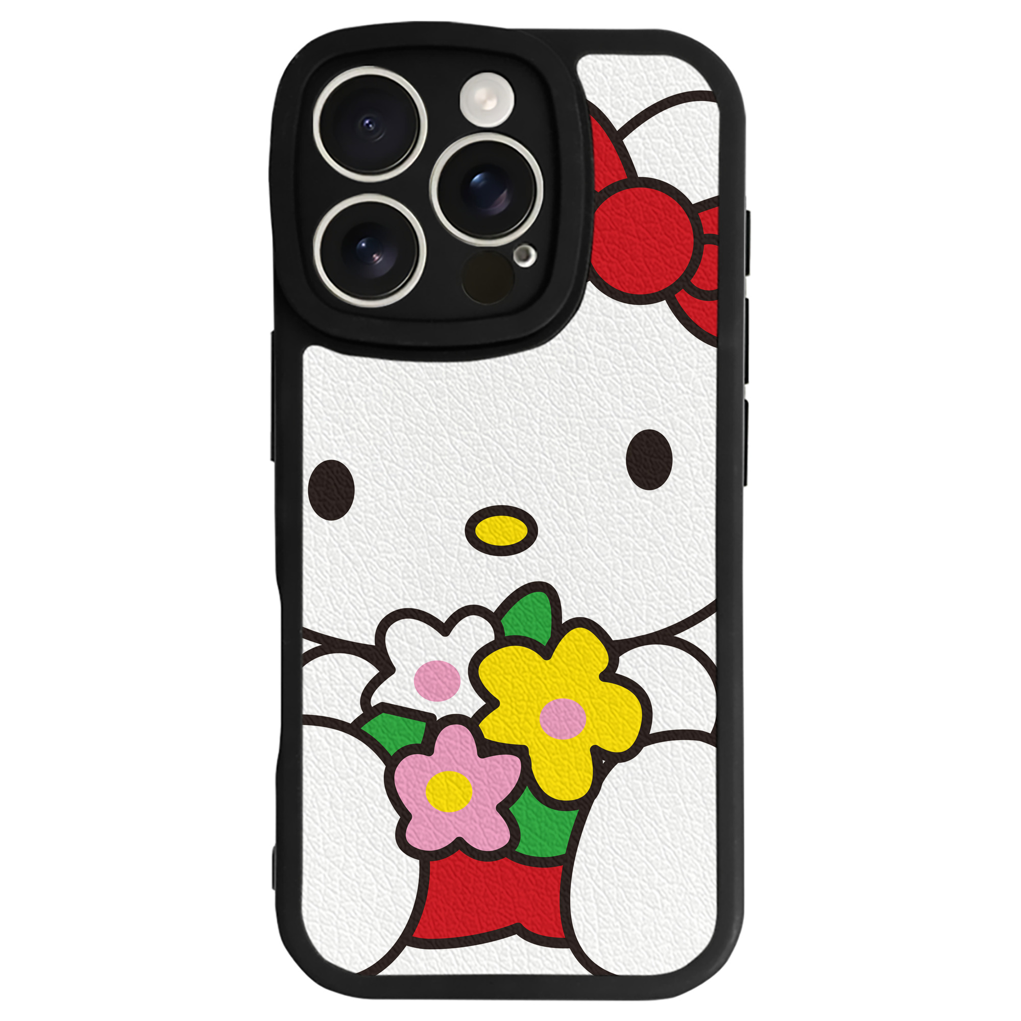 （画像用） Hello Kitty ハローキティ 【iPhone 16シリーズ対応】シリコンスマホケース（レザー調） 材質：シリコン